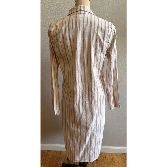 Garnet Hill Sz‎ Small Red Ivory Striped Sleep Shirt PJ top Organic Cotton GUC - Picture 5 of 5